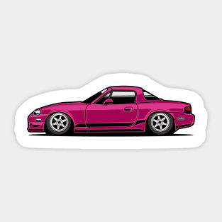 pink miata Sticker